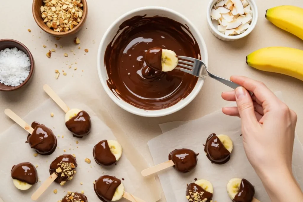 Frozen Banana Bites with Dark Chocolate