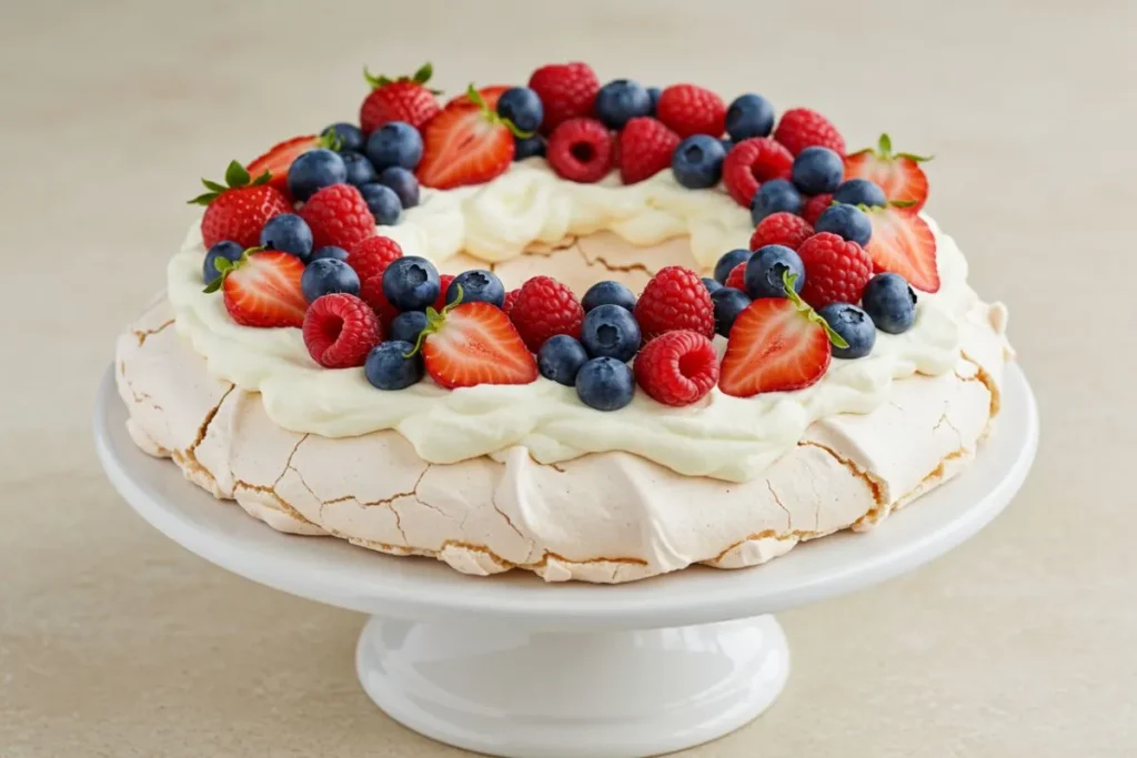 Stunning Pavlova Wreath with Berries