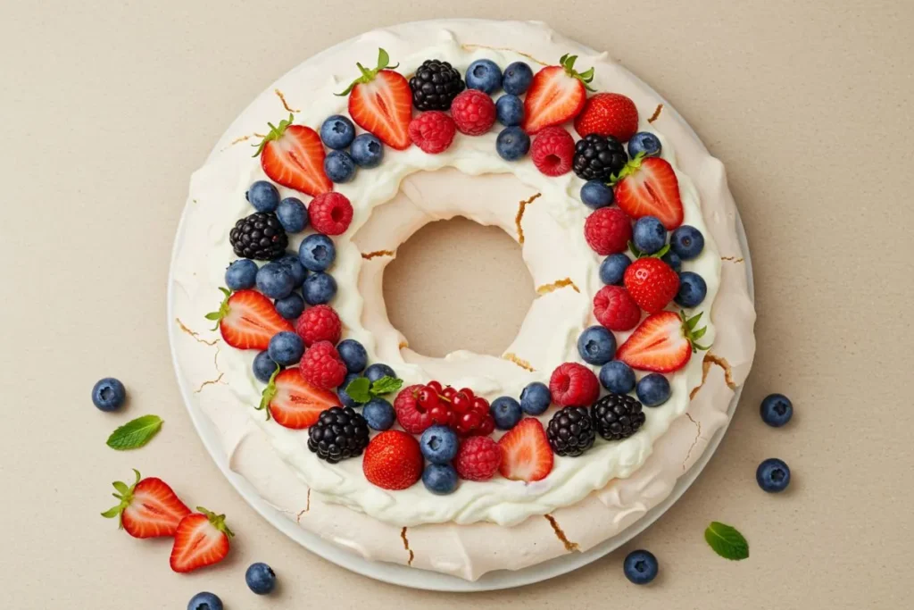 Stunning Pavlova Wreath with Berries