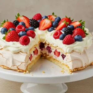 Stunning Pavlova Wreath with Berries