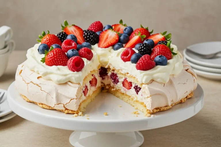 Stunning Pavlova Wreath with Berries