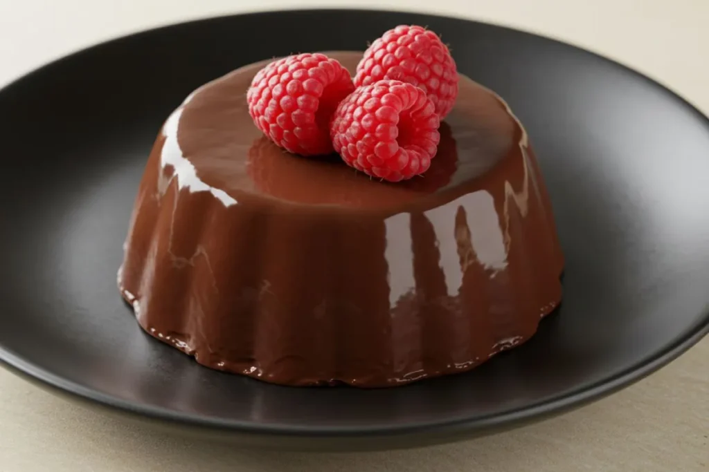 Chocolate Panna Cotta with Raspberry