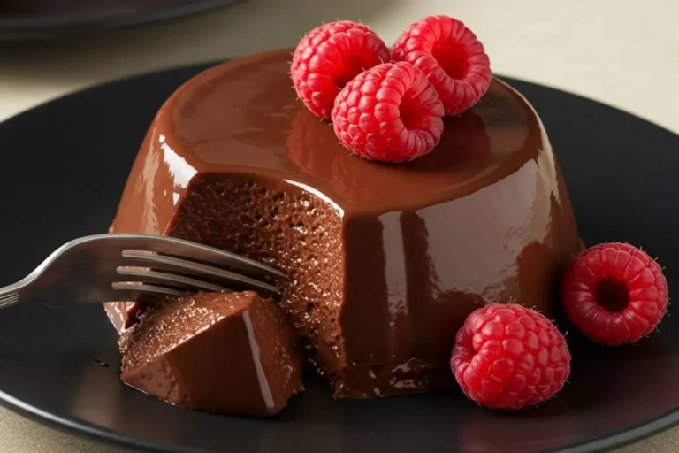 Chocolate Panna Cotta with Raspberry