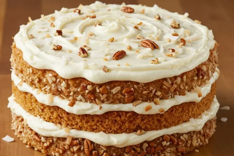 Authentic Italian Cream Cake: Moist Layers with Coconut and Pecans