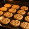 3-Ingredient Peanut Butter Cookies baking in the oven