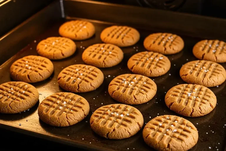 3-Ingredient Peanut Butter Cookies baking in the oven
