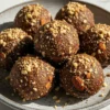 Date and Nut Protein Balls in a simple plate