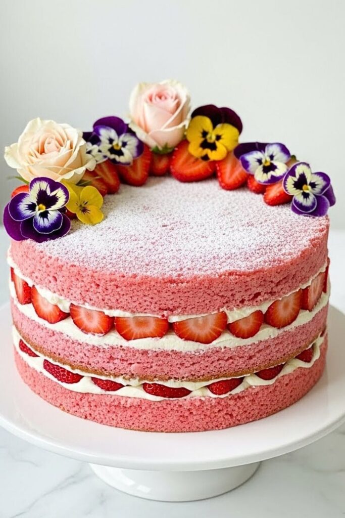 Naked Strawberry Cake