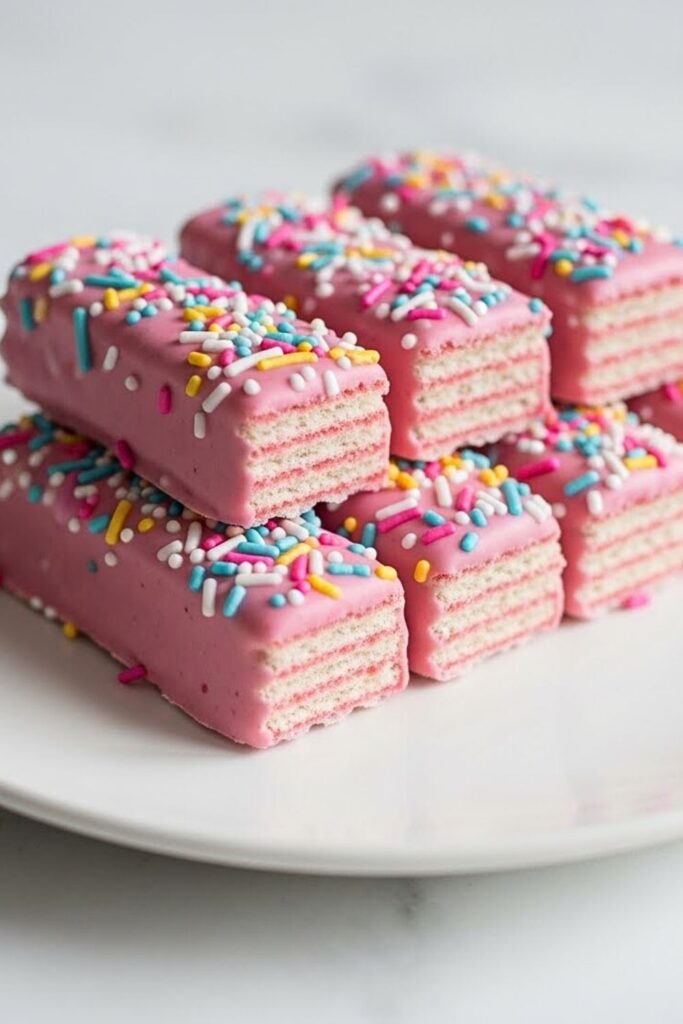 Dipped Strawberry Wafer Cookies