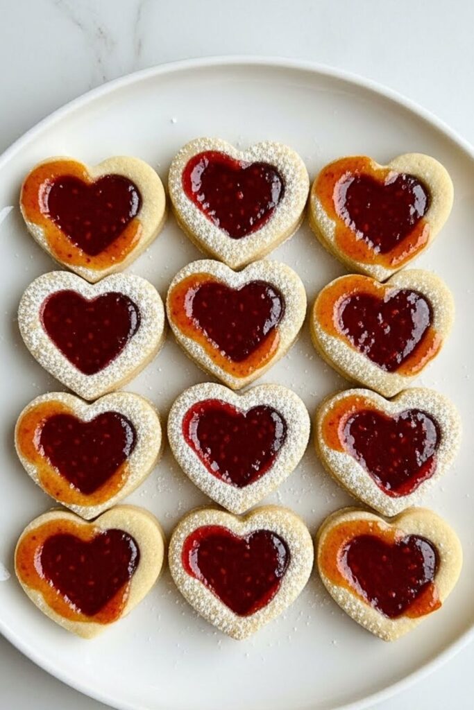 Heart-Shaped Jam Thumbprints