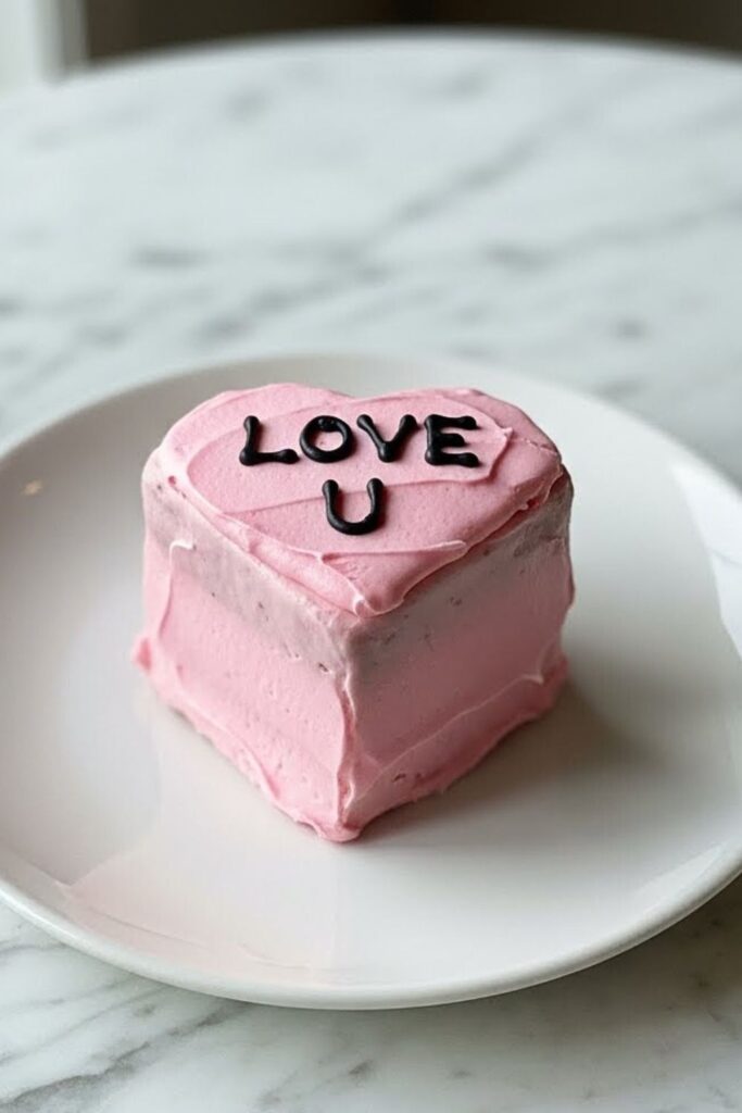 Conversation Heart Mini Cakes