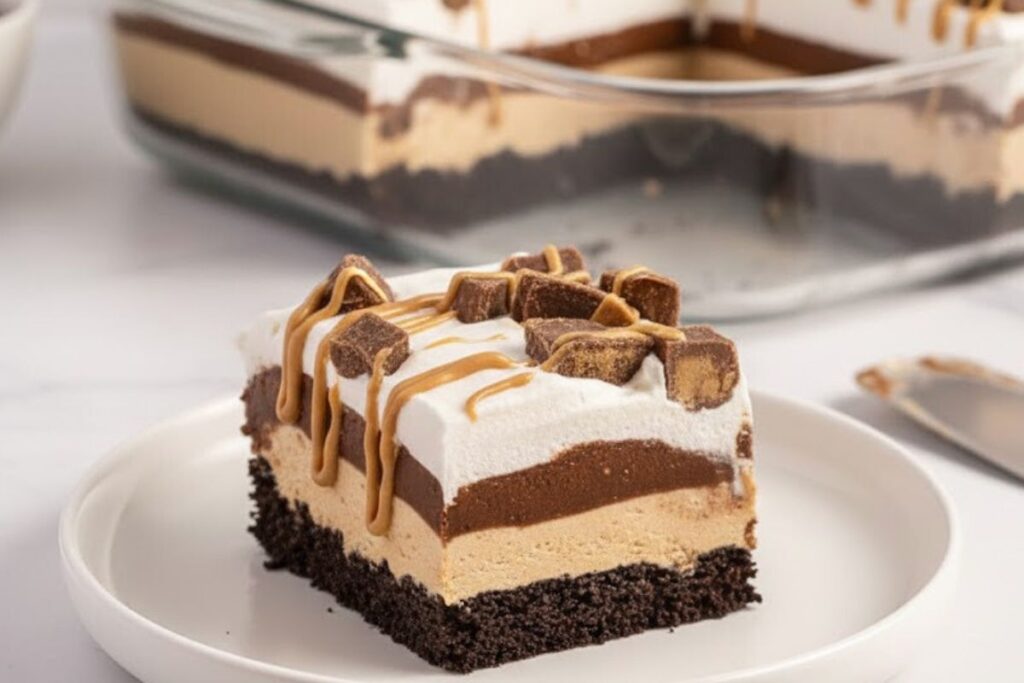 No-Bake Peanut Butter Chocolate Lush