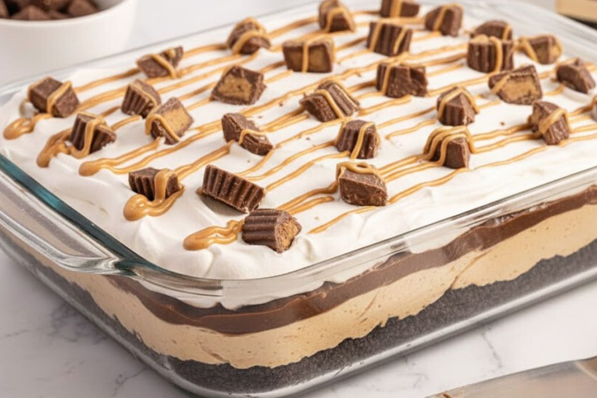 No-Bake Peanut Butter Chocolate Lush